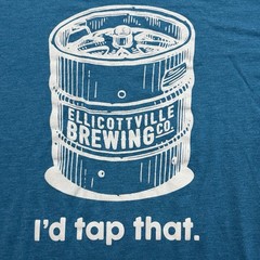 MV Sport Ellicottville Brewing Co. T-Shirt Size 2XL Blue Heather Beer Keg