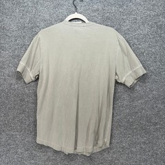 Buck Mason Henley Shirt Mens Medium Green Cotton Curved Hem Casual Tee Basic