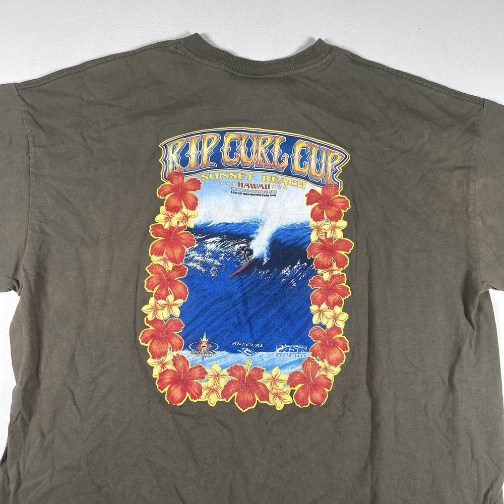 Vintage Rip Curl Surf Shirt Competition Cup 2000 Sunset Beach Hawaii USA Mens XL