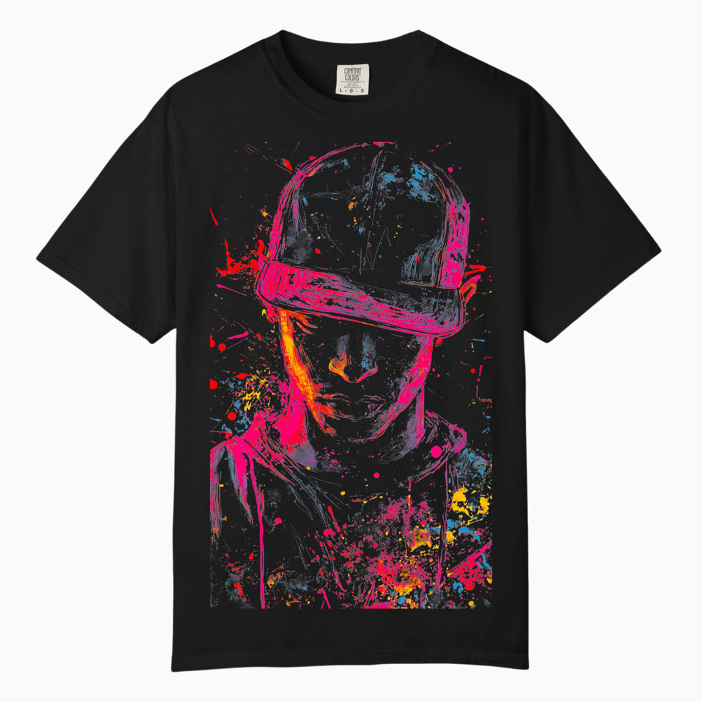 Mens Neon Hip Hop Urban T-Shirt, Comfort Colors T Shirt, Unisex Streetwear Tee