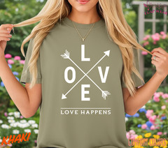 Unisex Love Happens T-Shirt Tee T shirt Men T shirt Women valanity day Romantic