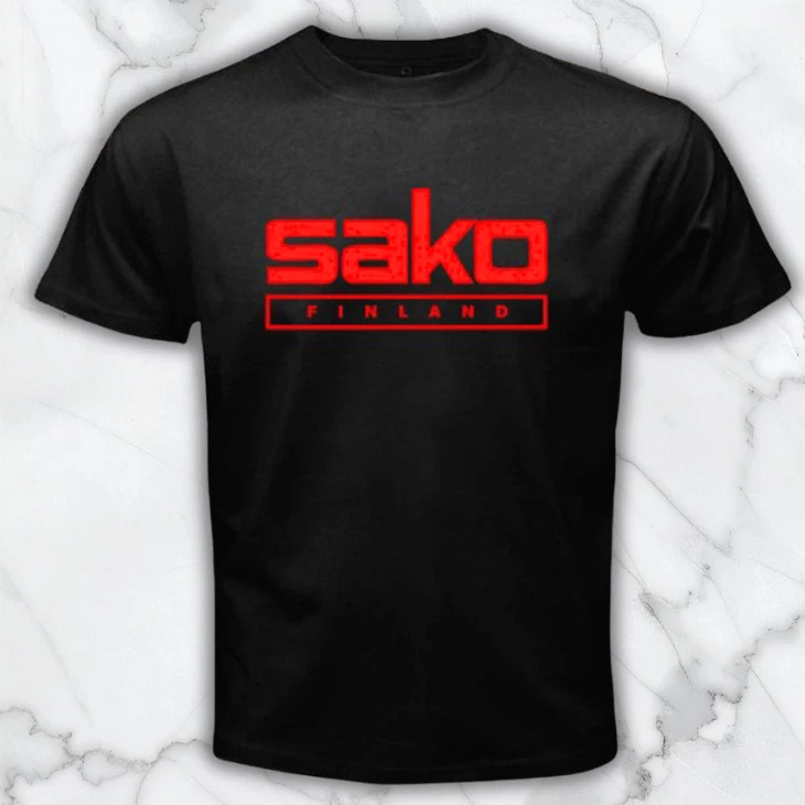 SAKO Finland Riffle Firearms Guns Men’s Black Graphic T Shirt Freeships