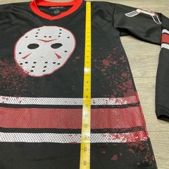 Friday The 13th Jason Voorhees Hockey Jersey Black Red Small Horror Movie Merch