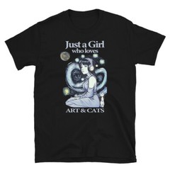 Just A Girl Who Loves art and cats T-Shirt