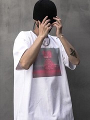 Niepce Men’s Japanese Streetwear Bomb Faded Graphic Half Sleeve T-shirt