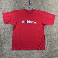 Vintage Mecca 90s T Shirt Size XXL Hip Hop Logo Red Made in USA