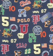 Polo Ralph Lauren Men’s Navy Letterman Print Waffle Knit Thermal Sleep T-Shirt