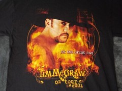 Vintage Tim McGraw T Shirt Sz Medum 2001 Tour Set This Circus Down Country Y2K