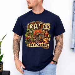 Rat Fink Pinup Girl Hot Rod Old School Highway 66 Retro USA T-Shirt