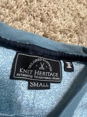 Knit Heritage Men’s Small T-Shirt Tailored Clothier 100% Cotton Blue