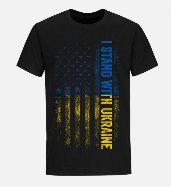 I Stand With Ukraine Flag T Shirt Ukrainian American Flag Shirts No War T shirt