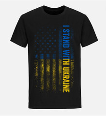 I Stand With Ukraine Flag T Shirt Ukrainian American Flag Shirts No War T shirt