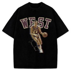 Jerry West Tribute T-Shirt The Logo Basketball Custom Fan Made Art Vintage Tee