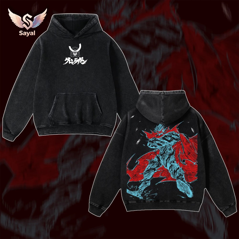 Tengen Toppa V2 Gurren Lagann “Spiral Overdrive Protocol” Oversized Hoodie Wash