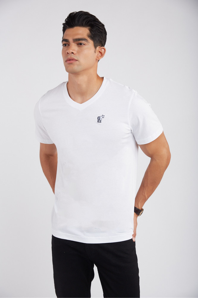 V-Neck T-shirts for Men in beautiful Pima Cotton. Soft and comfortable with Logo