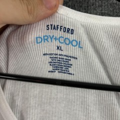 Stafford Tank Mens XL Dry+Cool Tagless Undershirt 4 Pack Ribbed White Basic