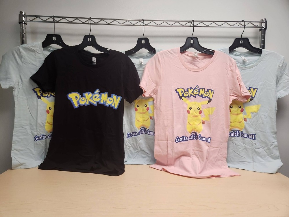 POKEMON PIKACHU MIXED SIZED T SHIRTS PLUS BONUS TRADING CARDS SET 5