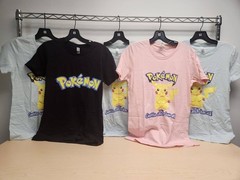 POKEMON PIKACHU MIXED SIZED T SHIRTS PLUS BONUS TRADING CARDS SET 5