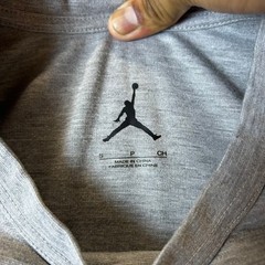 Jordan T-Shirt Mens Size S Grey Viscose Blend Pocket Athletic Jumpman Logo