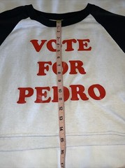 VOTE FOR PEDRO Retro Style Raglan Crop T-Shirt Adult Large Augusta Sportswear