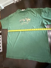 Life Is Crap Shirt Mens 2XL Green No Hunting Deer Graphic Funny Tee Outdoor