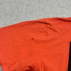The North Face T-Shirt Mens L Orange Crew Neck Short Sleeve Tagless Back Logo