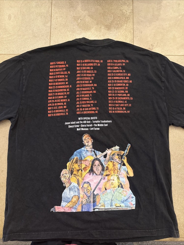 Zach Bryan Quittin Time Tour Tee 2024 Men’s Medium Black Red Country Music USA