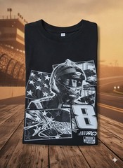 2026 2XL Kyle Busch #8 RCR Racing Patriotic American Flag Graphic T-Shirt & 1 XL