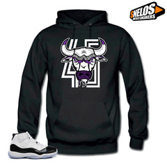 Hoodie to Match Jordan 11 Concord-Bull 45 Black
