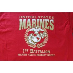 United States Marines1st Battalion Recruit Depot Red Tee Shirt Men’s L Military