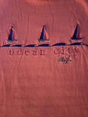 Ocean City New Jersey Sailboats Graphic Tee Shirt Size Large Color Orange