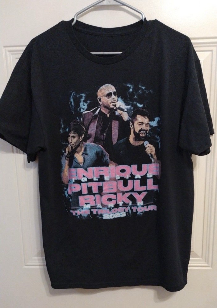 Ricky Martin Pitbull Enrique Iglesias Trilogy Tour Shirt Large 2023 Concert BG3