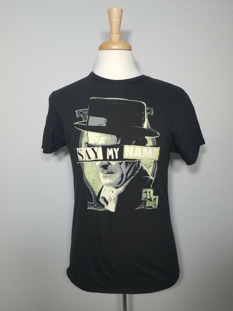 Breaking Bad Say My Name Heisenberg Mr White Men’s Black T Shirt Size Medium M