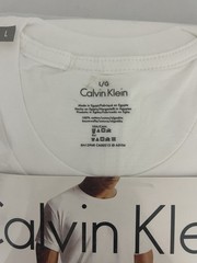 Calvin Klein 3 Pack Crew Neck T-Shirts Men’s L 100% Cotton White Classic Fit NEW