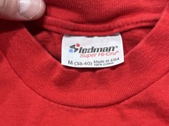 Stedman Enjoy Tulsa Graphic Print T Shirt Men’s Medium Red Cotton Single Stitch