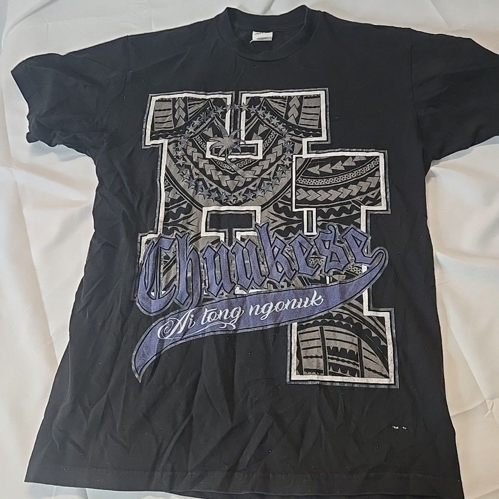 Shaka Active Mens Hawaii Tribal T Shirt L Black Chuukese Micronesia Streetwear