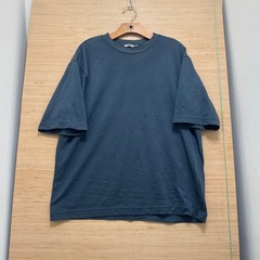 Uniqlo U AIRism Cotton Oversized T-Shirt Blue Gray Large Relaxed Fit 5708