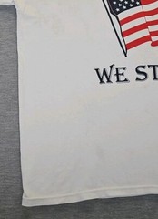 Vintage Y2K United We Stand Tshirt Mens LG Wht And Justice For All Osama Target