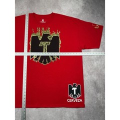 Tecate Cerveza Beer Promo T-Shirt Red Gold Foil Eagle Graphic Mens XXL Party