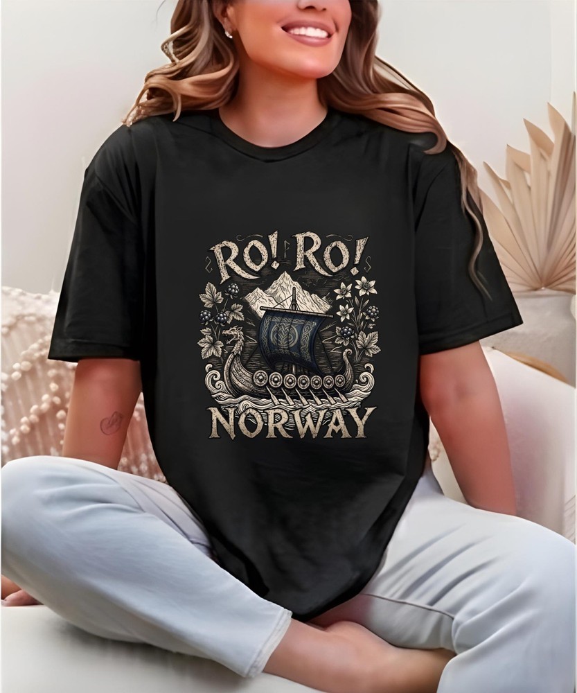 Ro Ro Norway Viking Ship Soccer Shirt, Norwegian Football Fan Tee, Unisex Tshirt
