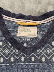 Free Planet Shirt Mens Medium Blue Aztec Stripe Pocket Surf Skater Style Tee