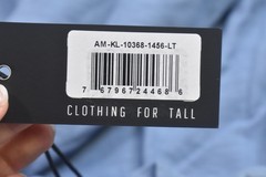 American Tall Shirt Mens LT Blue Lightweight Long Sleeve Henley T-Shirt Tee Tall