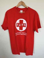 Red Letter 9 – Faith Luke 1:37 Unisex Red Large Christian T-Shirt