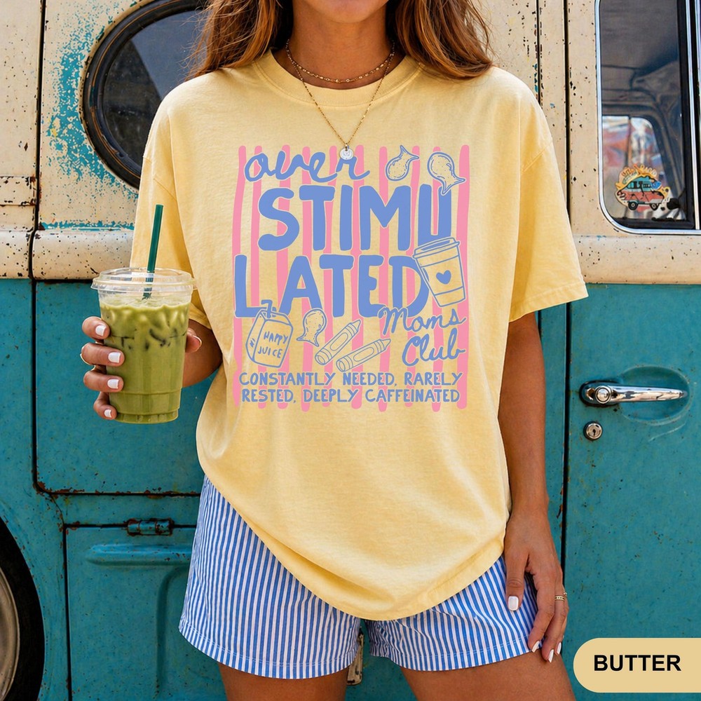 Overstimulated Moms Club Shirt, Funny Retro Mom Life T-Shirt, Gift for Mom