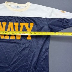 Vintage 80s Artex US Navy Mesh Jersey Shirt Mens L Midshipmen Bill Goat Mascot