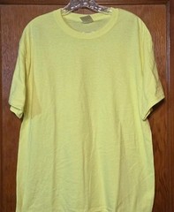 Hanes Ecosmart Short Sleeve T-Shirt Yellow sz Large 5170 LOT of 4