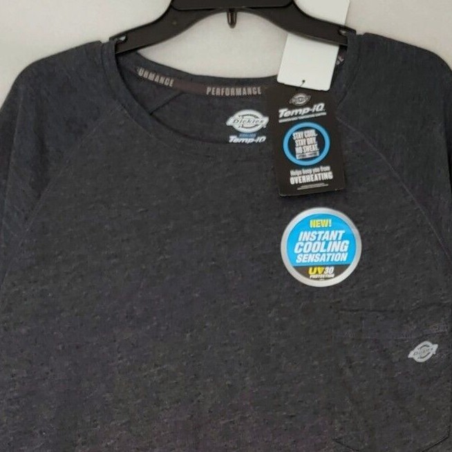 DICKIES Cooling Shirt Mens 3XL XXXL Blue Work Outdoor Long Sleeve Pocket Tee NWT