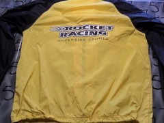 XL Tag Fit Size 3XL Vintage Rocket Racing Yellow Black Hooded Jacket
