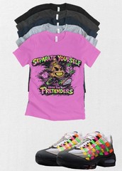 Custom Printed Tshirt Matching Max OG 95 Woven Multi-Colored Tee Sneaker