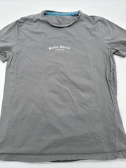 Santa Monica California T-Shirt Men Medium Spell Out Gray Denim & Flower…#6414